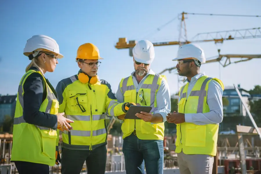 construction team discussing