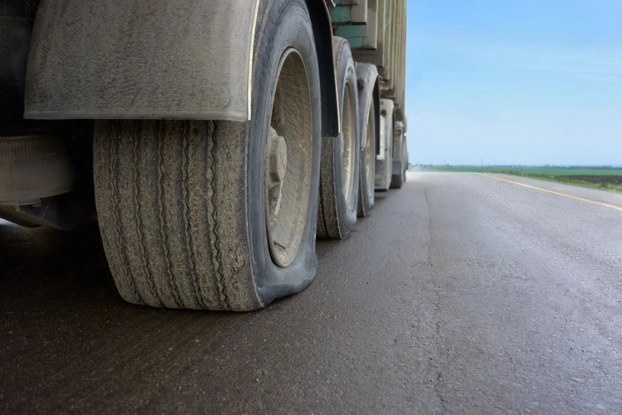 truck with flat tire