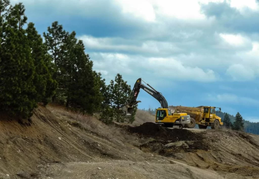 yellow excavator