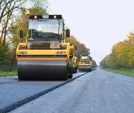 road roller working