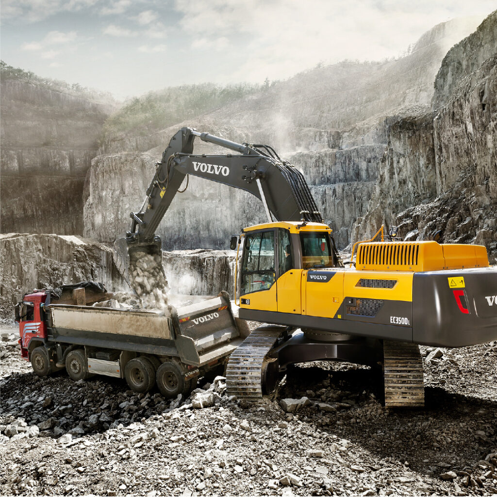 VCE Trucks EC350Dl construction site