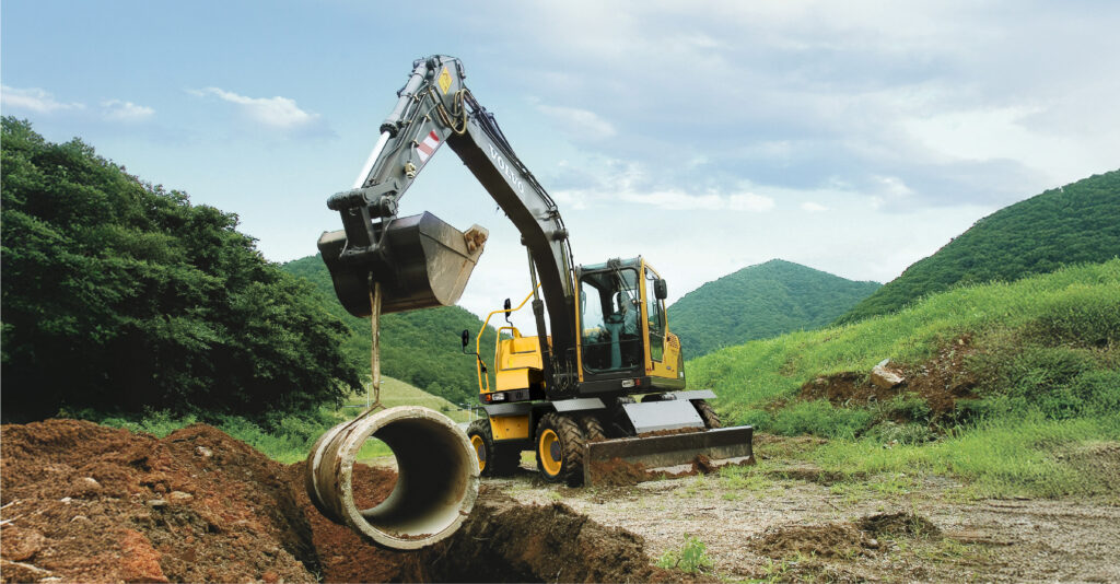 volvo ew145b prime on site