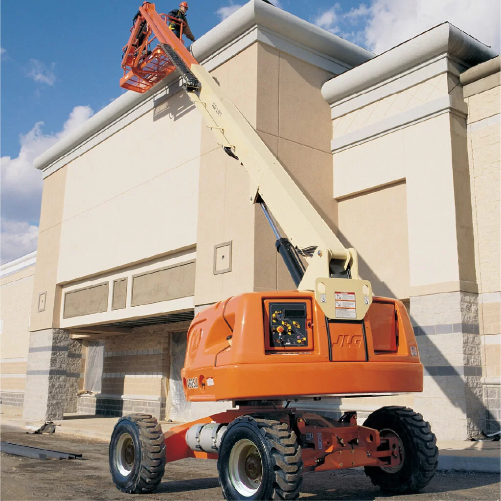 jlg telescopic boom lift 460SJ top of building