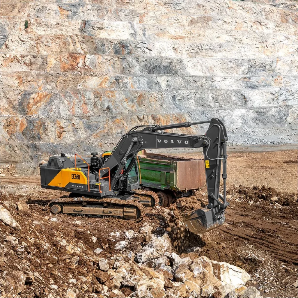volvo ec360 mining excavation