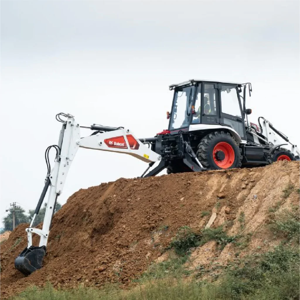 bobcat backhoe loader side digging