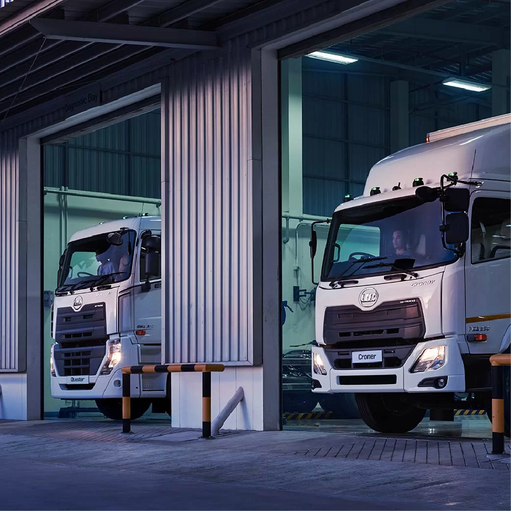 ud trucks in going out from the bay